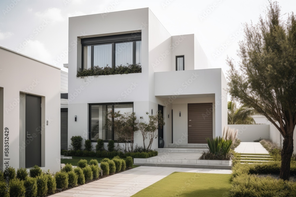 Illustration of a modern house - Created with generative AI