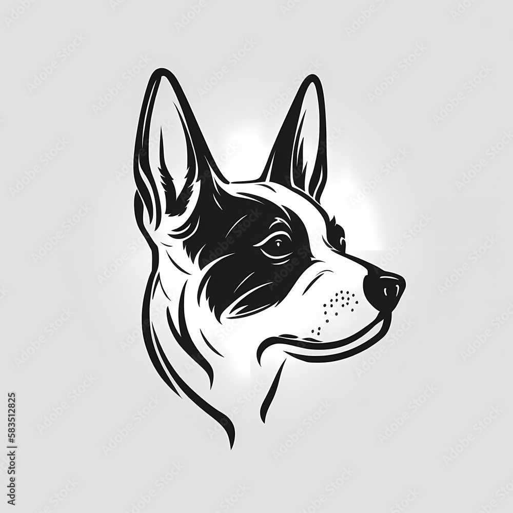 Dog Head Logo. Generative AI