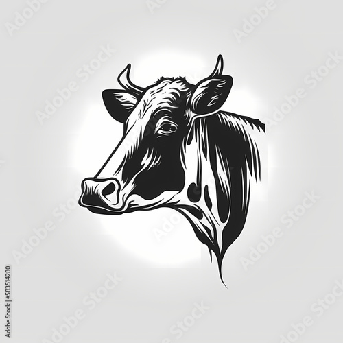 Cow, Bull, Hollstein Cow, Highland Cow Logo. Generative AI © premiumdesign
