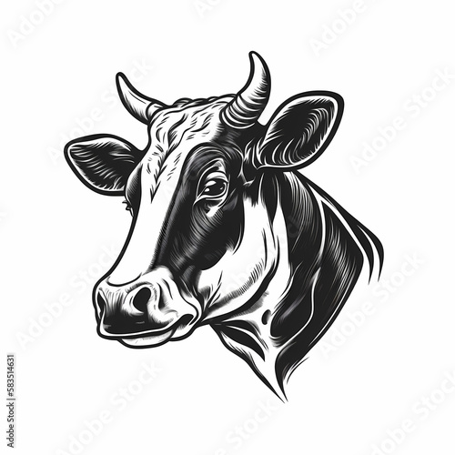 Cow, Bull, Hollstein Cow, Highland Cow Logo. Generative AI © premiumdesign