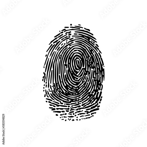 fingerprint on transparent background, black illustration  photo