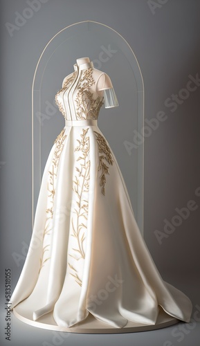 beautiful, unique white color wedding bridal dress