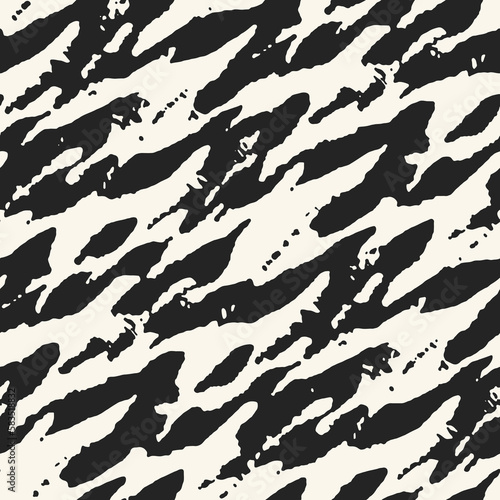 Ink Brushstrokes Textured Camouflage Pattern
