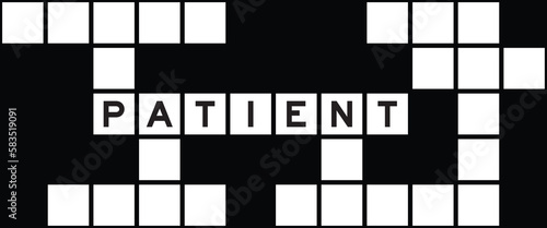 Alphabet letter in word patient on crossword puzzle background