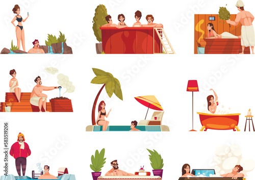 Bathing Cartoon Set