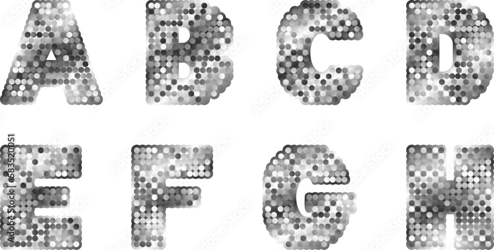 font in the form of dots. font in the form of dots.