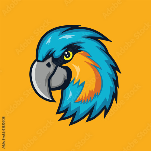 esports gaming logo vector, macaw head mascot, parrot logo, gaming, 