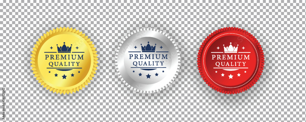 Fototapeta premium gold premium quality seal or label flat vector icon