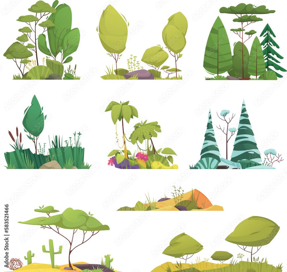 Ecosystem Types Set - obrazy, fototapety, plakaty 