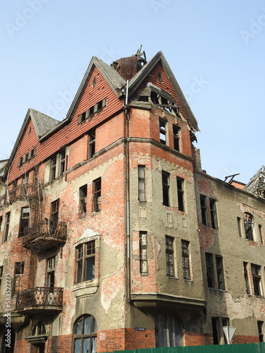 old run-down house in tcherniakhovsk, russia, former insterburg, east prussia 