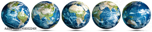 World globe planet Earth map sphere set