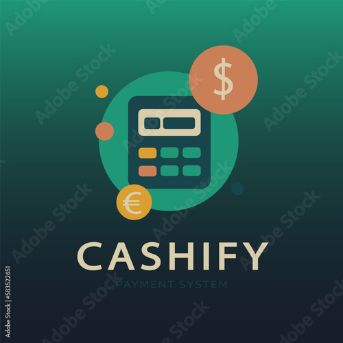 Payment company app concept logo template