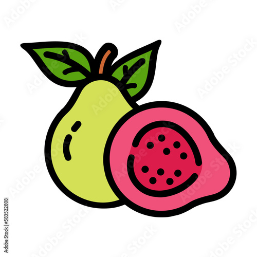 Illustration Vector Graphic of guava fruit, food icon