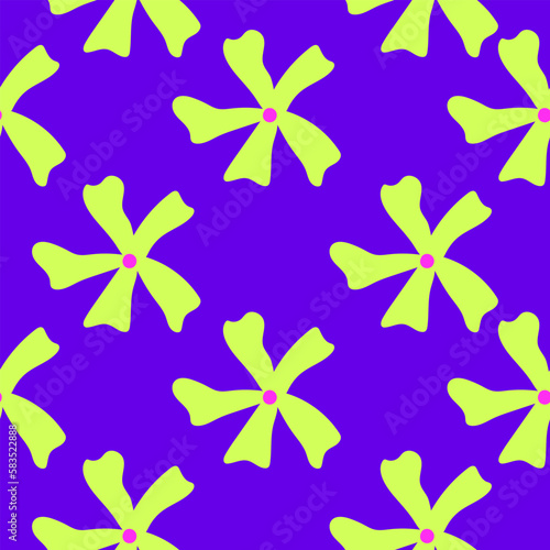 Abstract summer seamless pattern with flowers. Geometry simple floral background