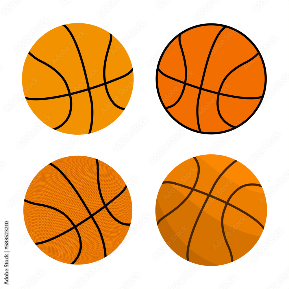 Vector illustration. Basketball balls isolated on white background. 
