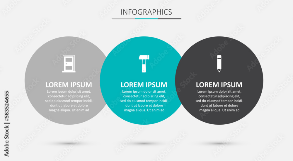 Set Hammer, Closed door and Pencil with eraser. Business infographic template. Vector Set Hammer, Closed door and Pencil with eraser. Business infographic template. Vector