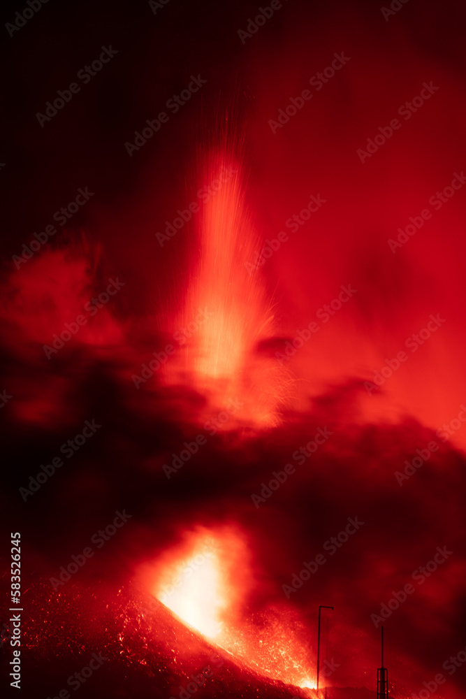 eruption of the volcano on the island of La Palma eruption of the volcano on the island of La Palma