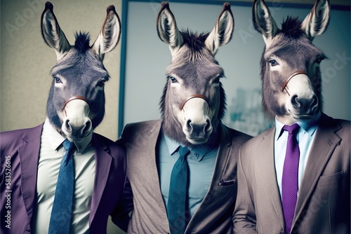 donkey faces meet corporate world perfect banner for business generative ai