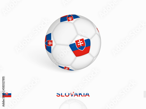 Soccer ball with the Slovakia flag, football sport equipment. photo