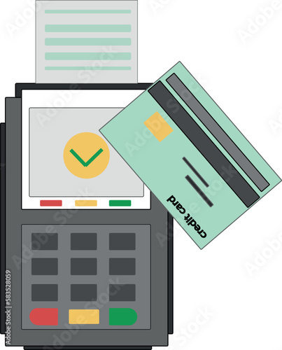 pos terminal for payment. vector icon. Payment by bank card