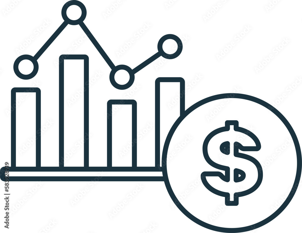Stock Market line icon. Monochrome simple Stock Market outline icon for templates, web design and infographics