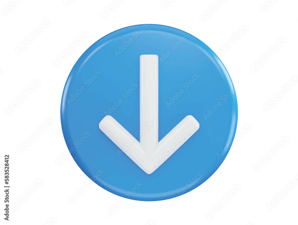 Down arrow icon with 3d vector icon illustration transparent element Down arrow icon with 3d vector icon illustration transparent element