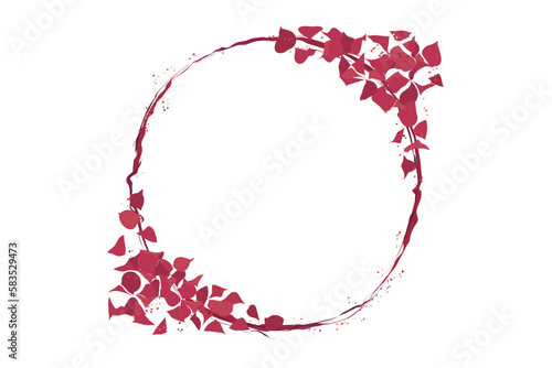 The frame was decorated by petals suit to be certification circle photo frame and blessing card vector illustration graphic EPS 10