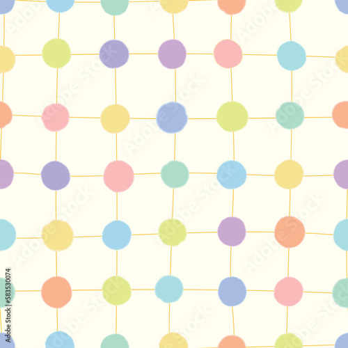 Vector creme seamless pattern background: Bubble Grid.