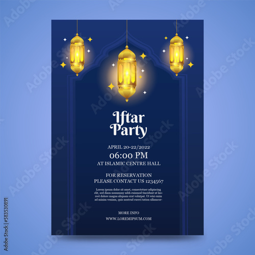 Iftar invitation template. ramadan kareem.