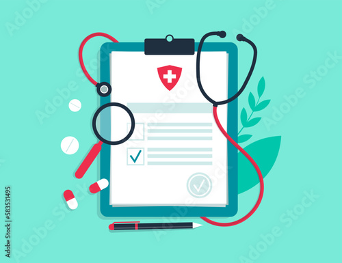 Clipboard doctor. Doctor takes notes