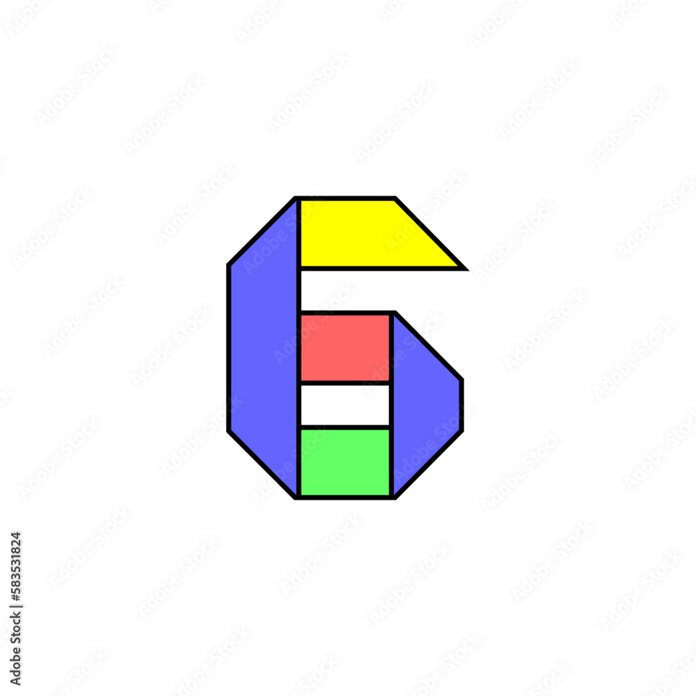 Font alphabet folded from colored paper, number made in multi-colored ribbon, vector illustration 10EPS Font alphabet folded from colored paper, number made in multi-colored ribbon, vector illustration 10EPS