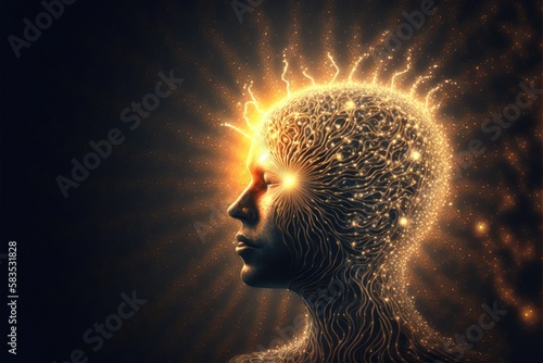 mystical mind exploring the spiritual and mental power of human head generative ai