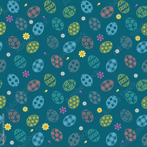 Vector seamless pattern Easter eggs