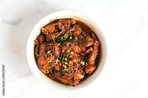 ayam semur pedas or spicy sweet soy sauce chicken 