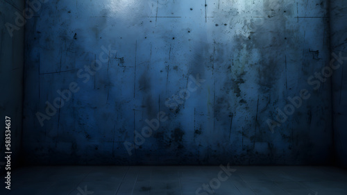 Abstract dark blue grunge wall concrete texture Generative AI