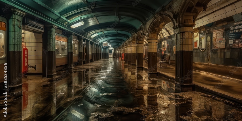 Disaster Strikes: The Chaos of a Flooded Subway System, GENERATIVE AI