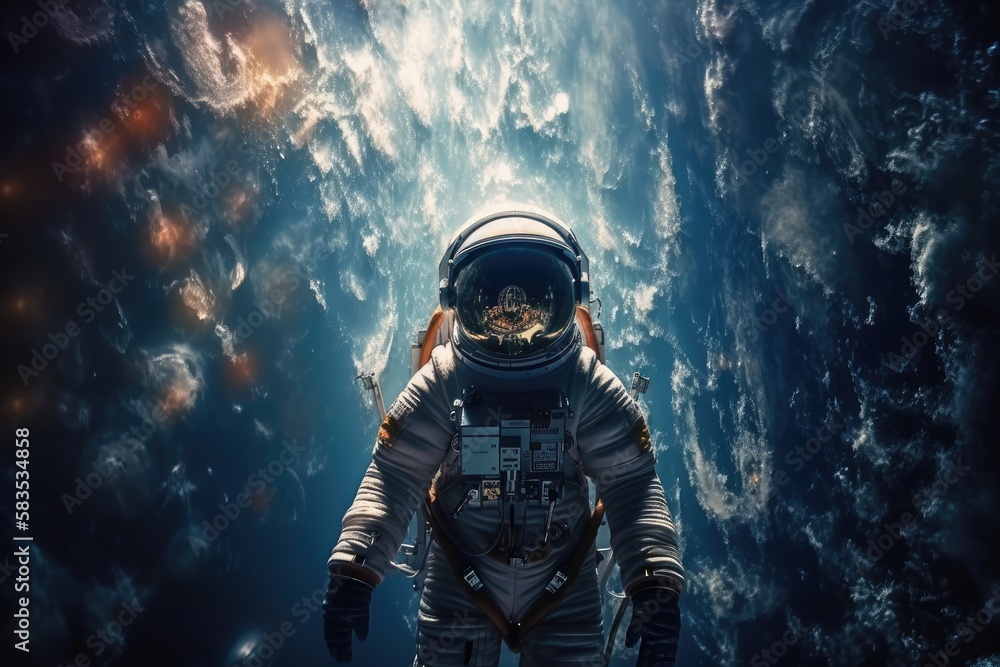 Obraz premium astronaut in deep space, made with generated ai