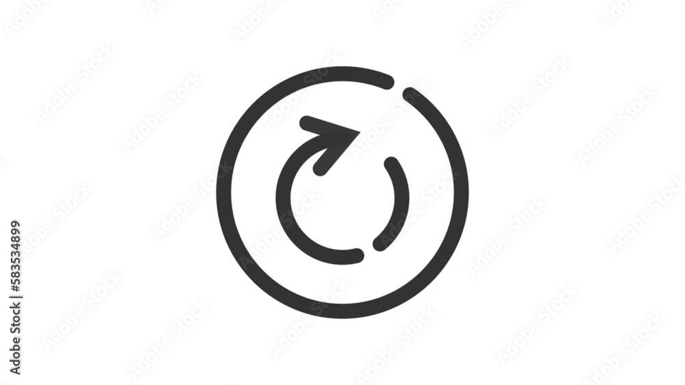 Repeat Button on white background, animated icon. Stock Video | Adobe Stock
