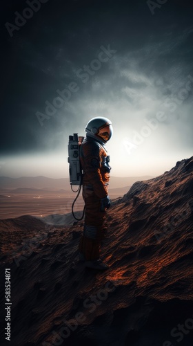 Astronaut exploring in outer space made with generative ai