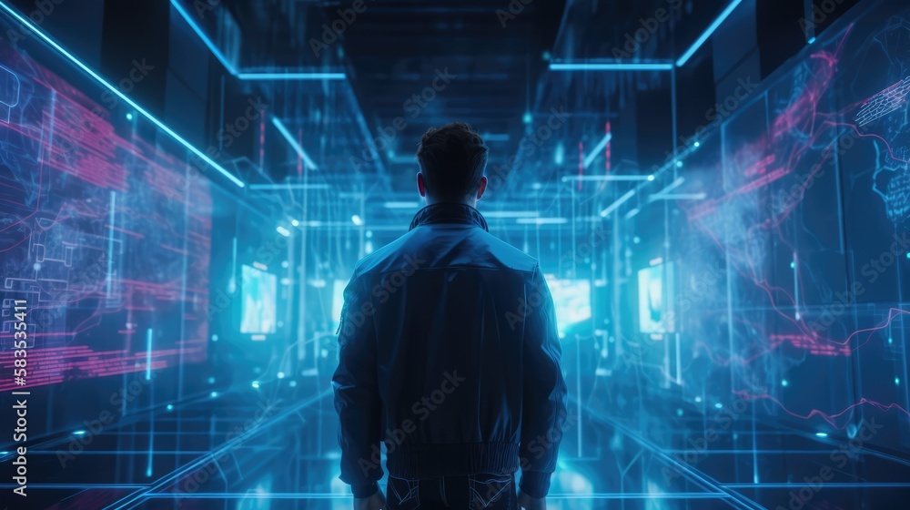 Technology and surveillance room, made with generated ai Technology and surveillance room, made with generated ai