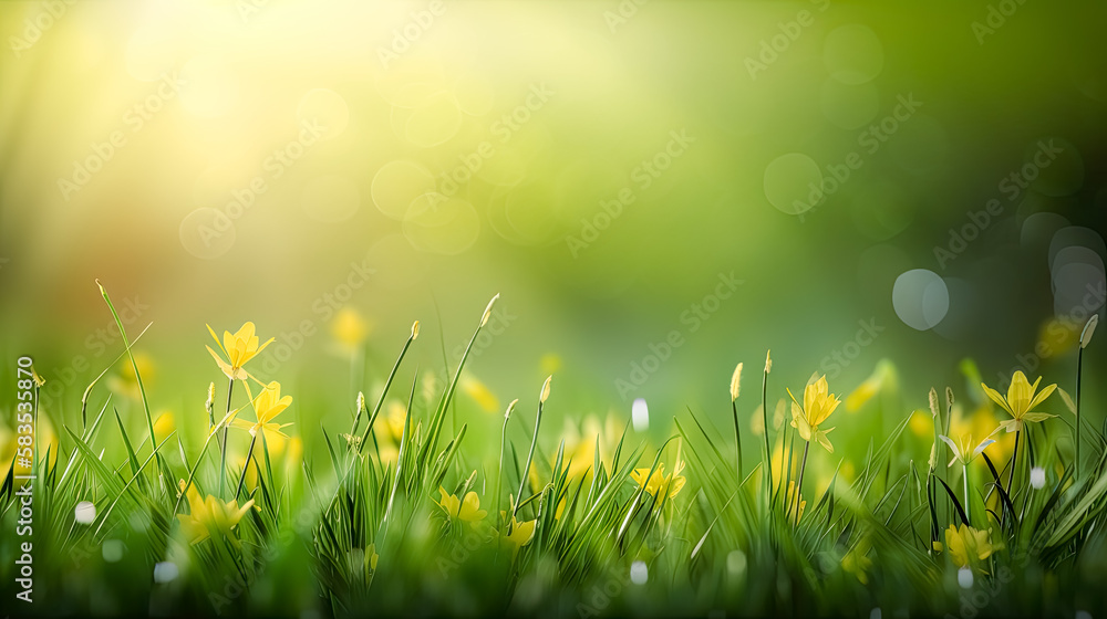 spring background with fresh grass. - lush, foliage, botanical, flora, fauna, outdoors.
