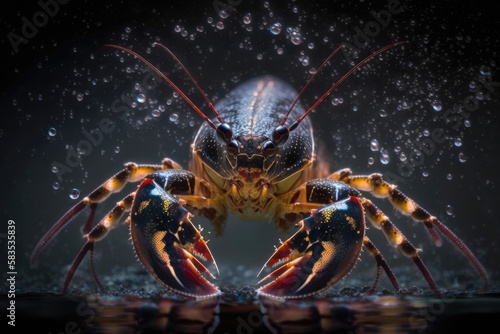 Lobster Macro Photovery Fast Shutter Speed . Generative AI