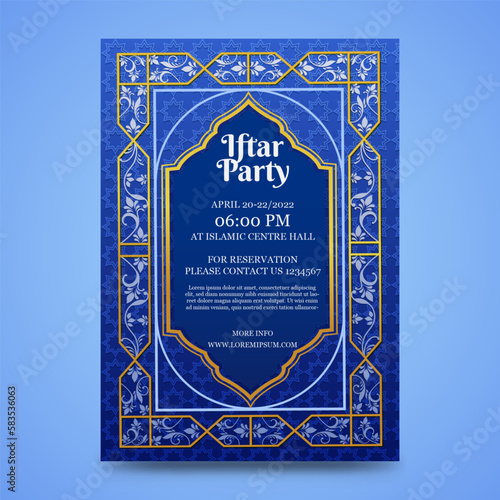 Iftar invitation template. ramadan kareem.