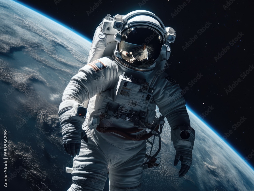 astronaut travelling in deep space, made with geenrative ai