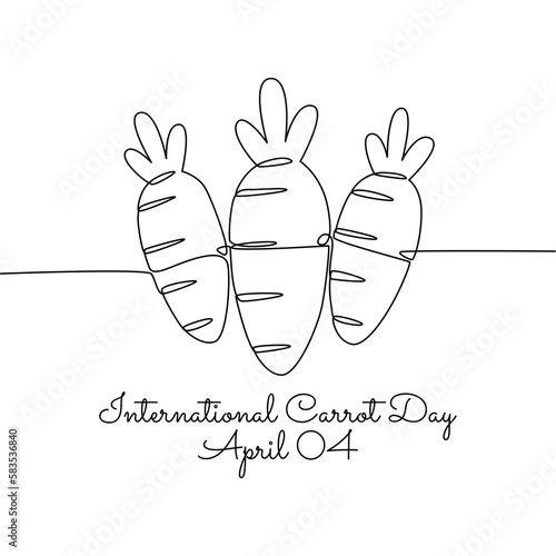 single line art of international carrot day good for international carrot day celebrate. line art. illustration.