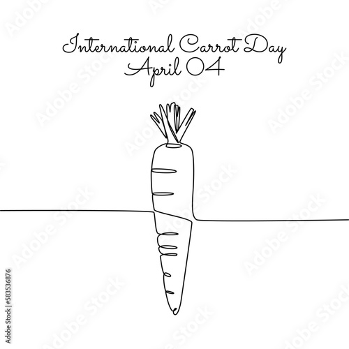 single line art of international carrot day good for international carrot day celebrate. line art. illustration.