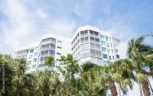 High rise apartments in Vanderbilt Beach area Florida, near Naples. Condos and apartments that are beachfront, overlooking the ocean. © Michael Moloney