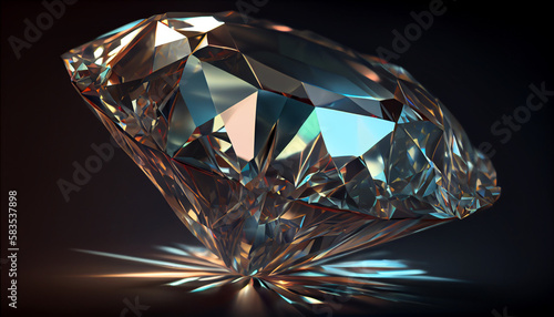 Closeup of diamond. Generative Ai