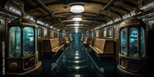 Dive into the Surreal: A Bizarre Metro Under the Sea, GENERATIVE AI ©  freeprompt