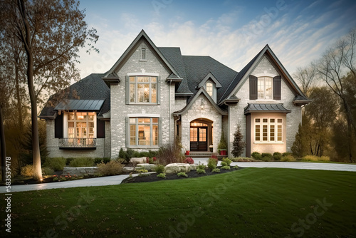 Beautiful Fancy Home Exterior. Generative Ai. luxury, modern, contemporary, and traditional. 